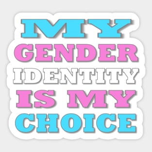 My Gender Identity is My Choice Sticker